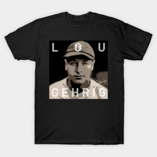 Lou Gehrig Yankees 3 By Buck T-Shirt